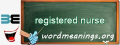 WordMeaning blackboard for registered nurse